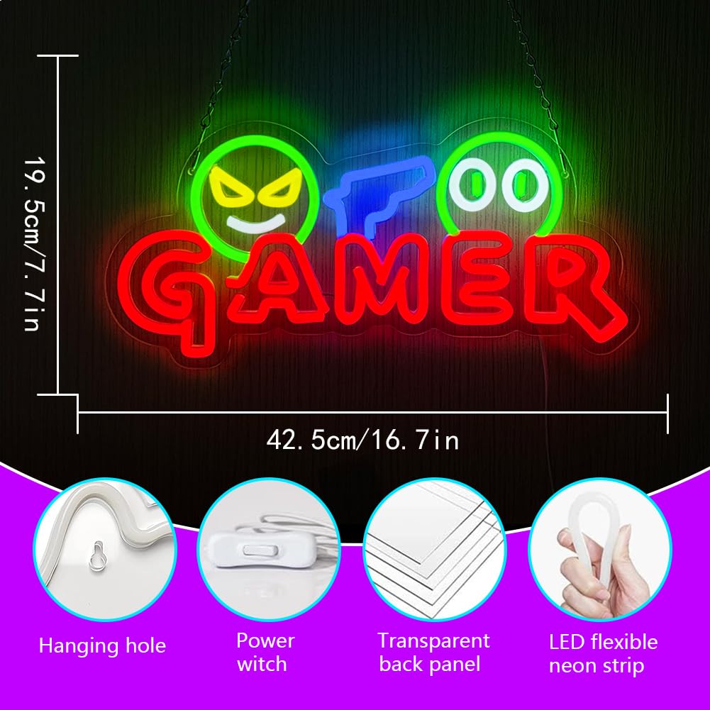 Gamer Neon Sign LED Wall Light - огляд і ціна Party Games Christmas