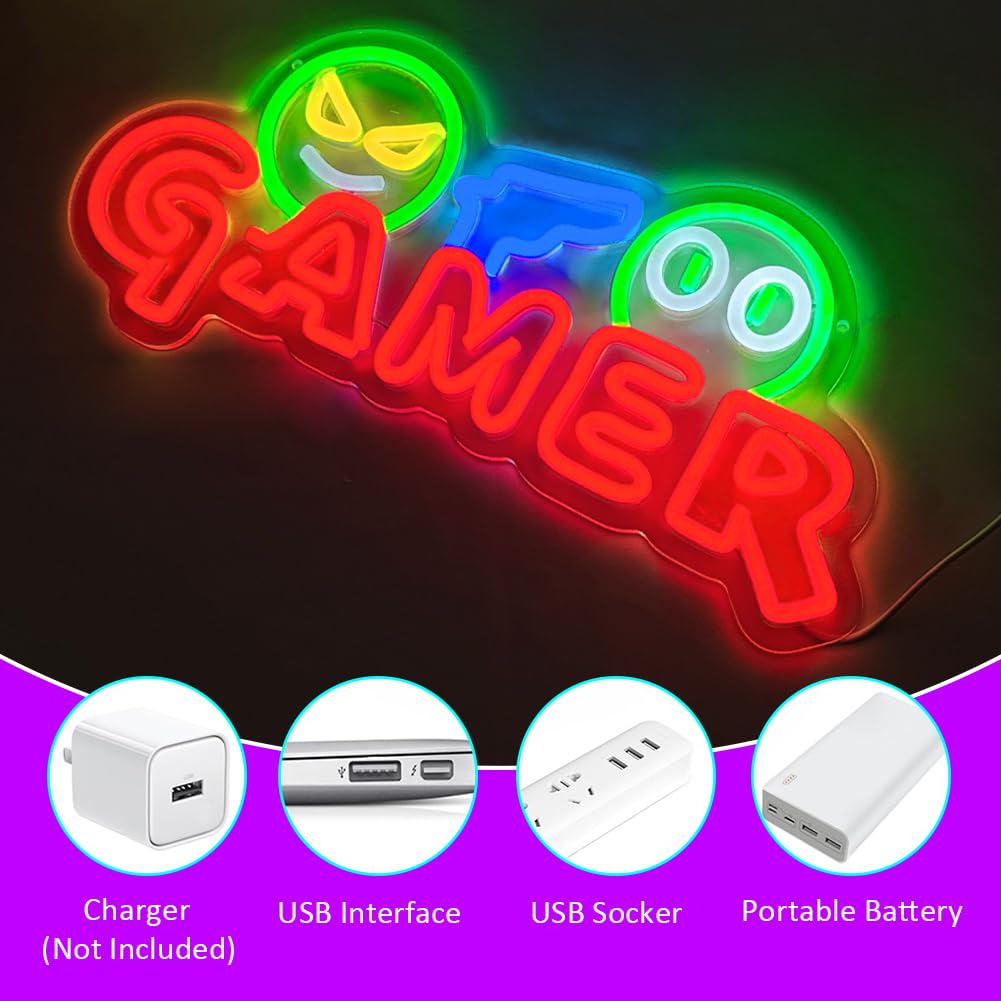 Gamer Neon Sign LED Wall Light - огляд і ціна Party Games Christmas