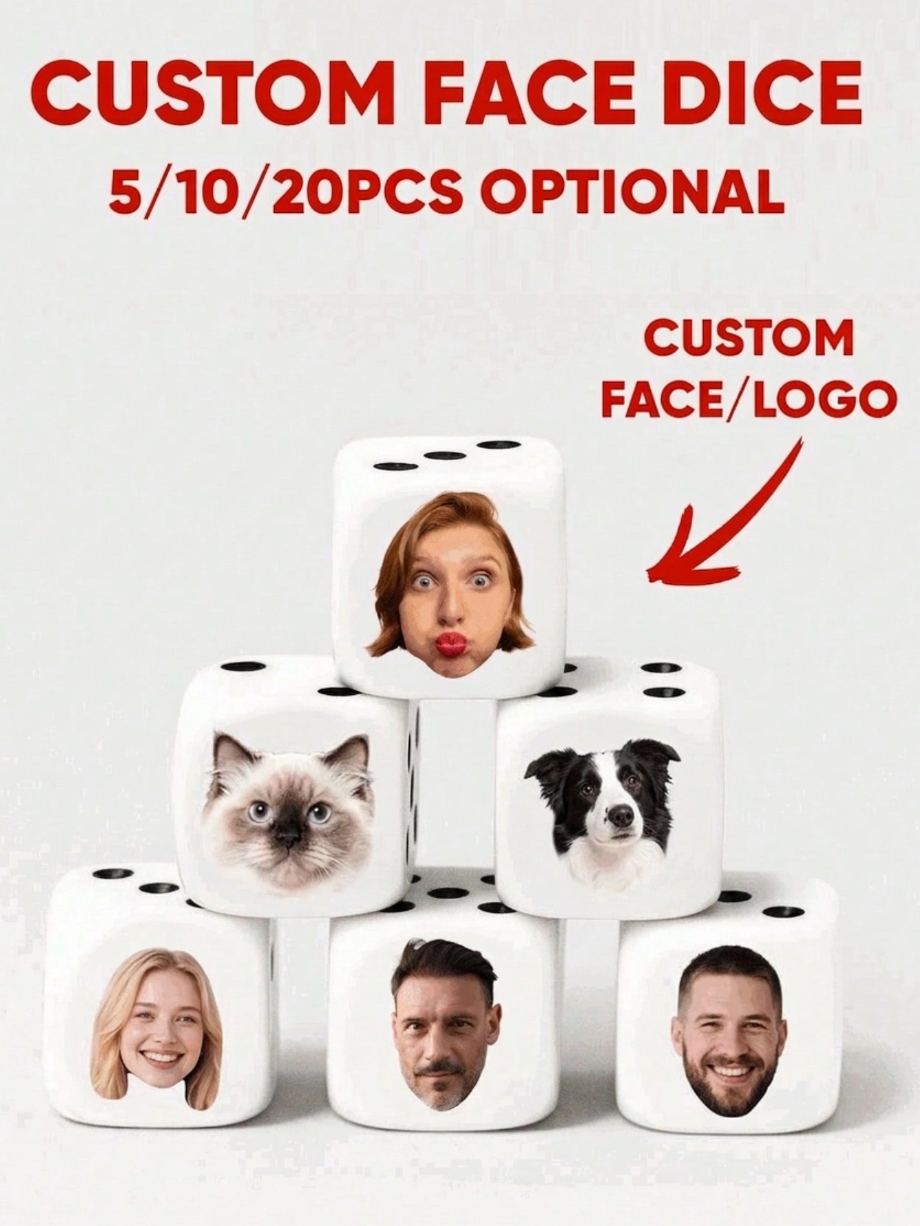 Custom Face Dice Personalized  - огляд і ціна Party Games Christmas