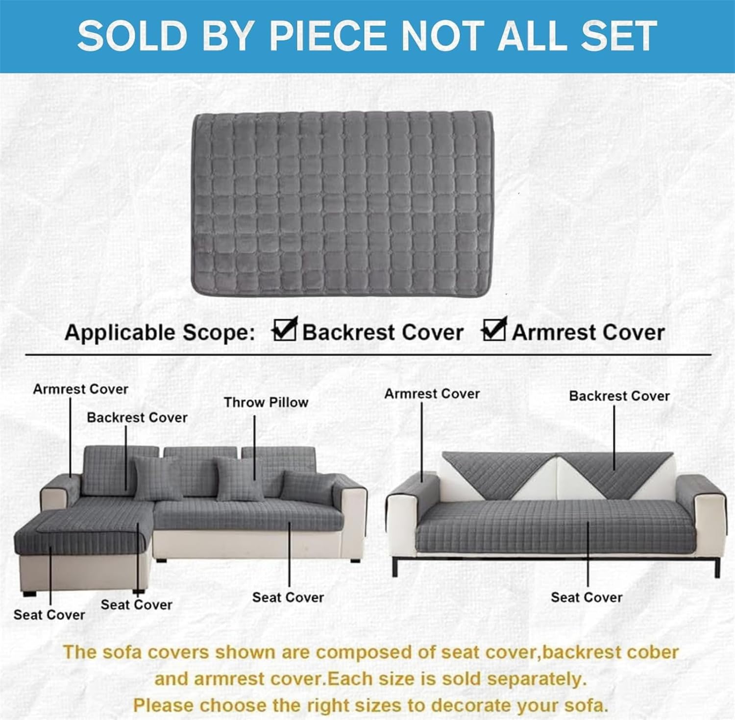 Plush Plaid Sofa Cushion Non-S - огляд і ціна Washer Toss Set